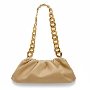 NWT Cult Gaia Leather Dulce Bag with Gold Chain In Sand